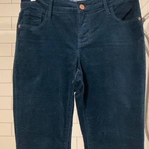Teal Velvet skinny Rockstar Mid Rise pants Sz 27